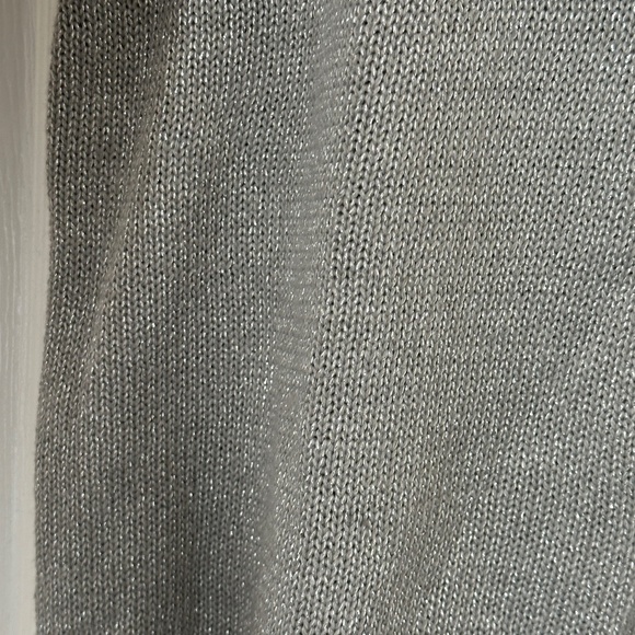 Avenue Metallic Silver Crewneck Sweater Size14/16 Plus Holiday - Picture 3 of 7